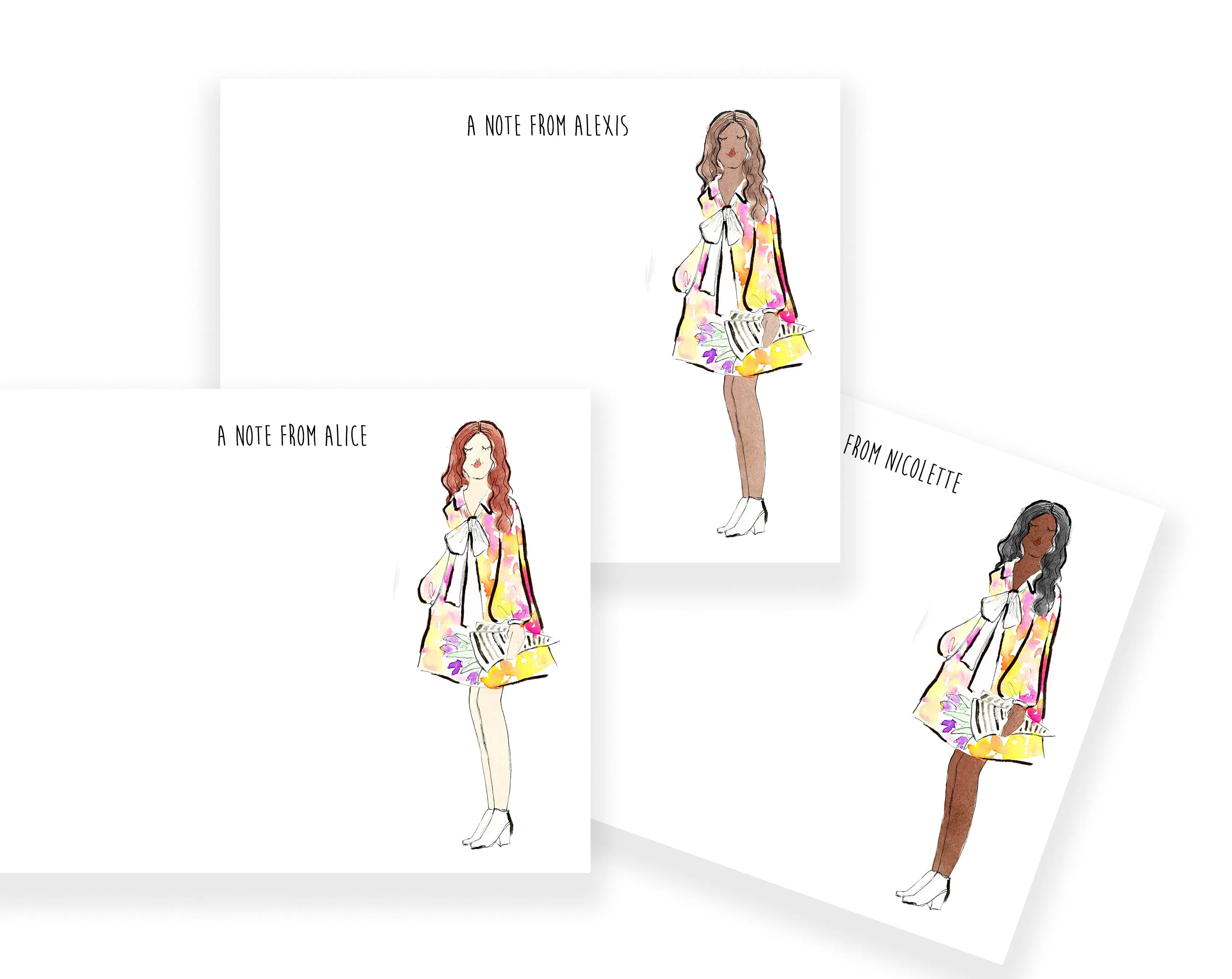 60's Fashion Girl Personalized Stationery Desk Set