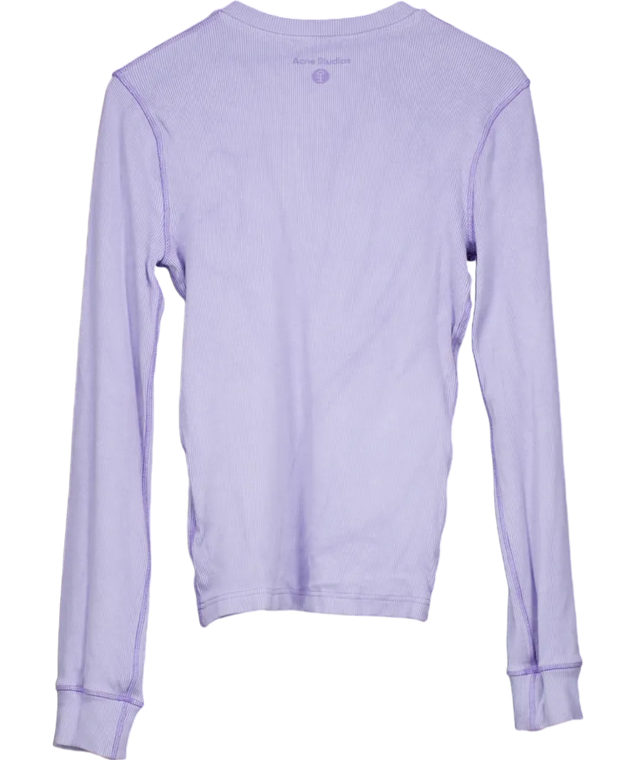 Acne Studios Lilac Ribbed Viscose Long Sleeve Top UK XS
