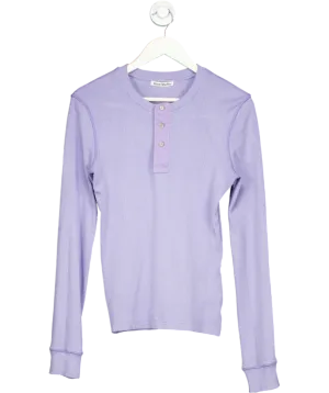 Acne Studios Lilac Ribbed Viscose Long Sleeve Top UK XS