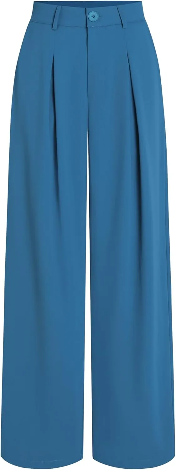 CIDER Milk Tea Pleated Wide Leg Trousers