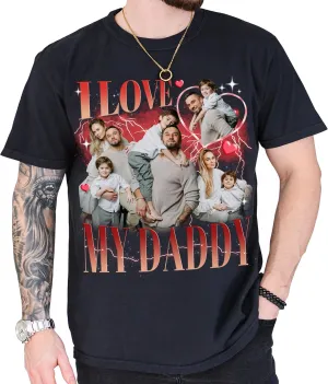 Custom Dad Shirt Personalized Picture T-Shirt for Men for New Dad Daddy Gift for Grandpa