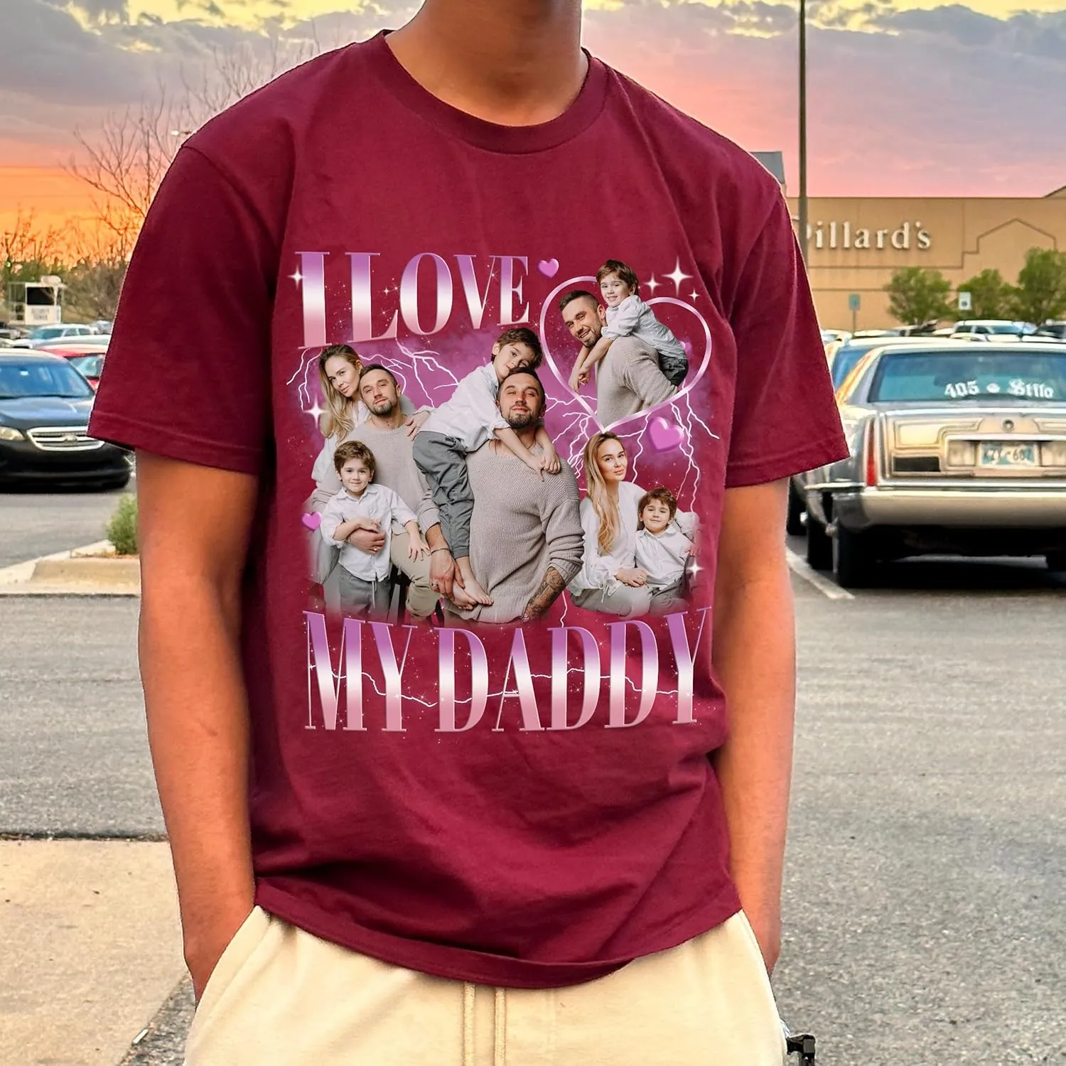 Custom Dad Shirt Personalized Picture T-Shirt for Men for New Dad Daddy Gift for Grandpa