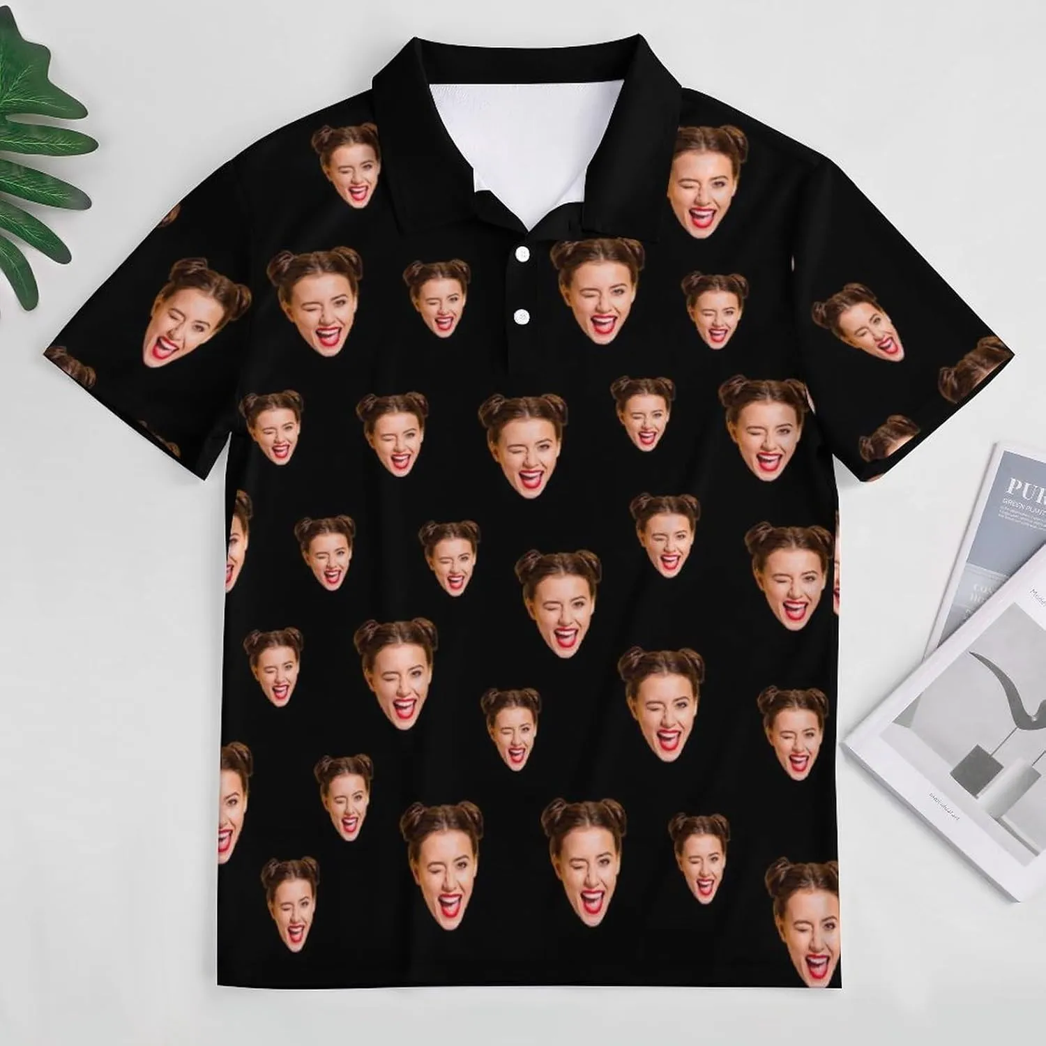 Custom Polo Shirts for Men Personalized Face Golf Shirts Men's Funny Customized Logo Photo Bowling Polo Shirt for Him