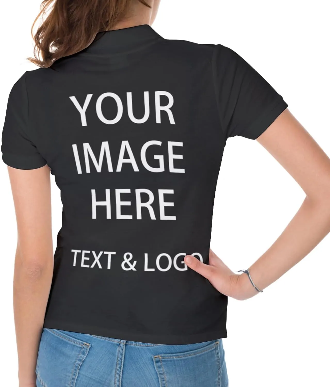Custom Polo Shirts for Women Customize Your Text Custom Company Logo Personalized Short Sleeve for Sports