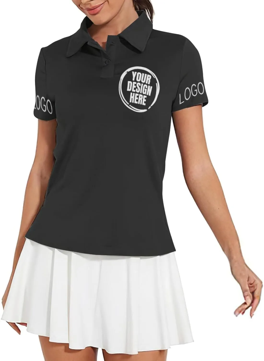 Custom Polo Shirts for Women Customize Your Text Custom Company Logo Personalized Short Sleeve for Sports