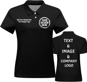 Custom Polo Shirts for Women Customize Your Text Custom Company Logo Personalized Short Sleeve for Sports