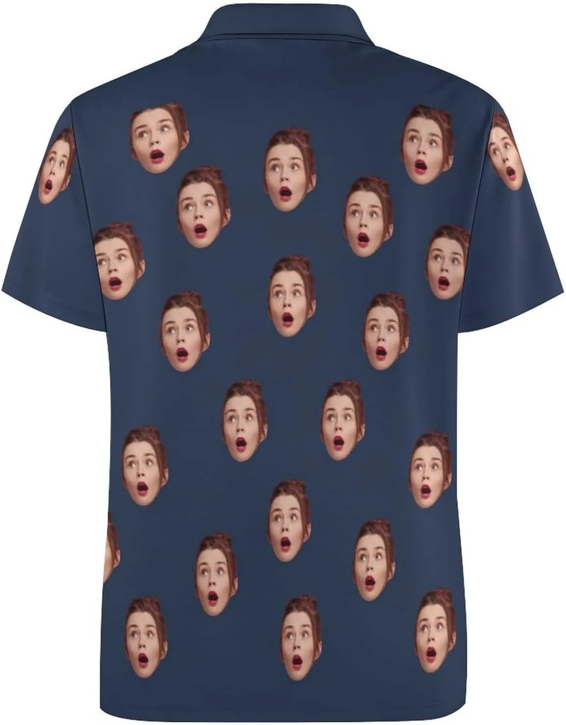 Custom Seamless Face Golf Shirts for Men Dry Fit Sleeve Golf Shirt Print Shirts Funny Golf Polo Shirts Collared Shirt