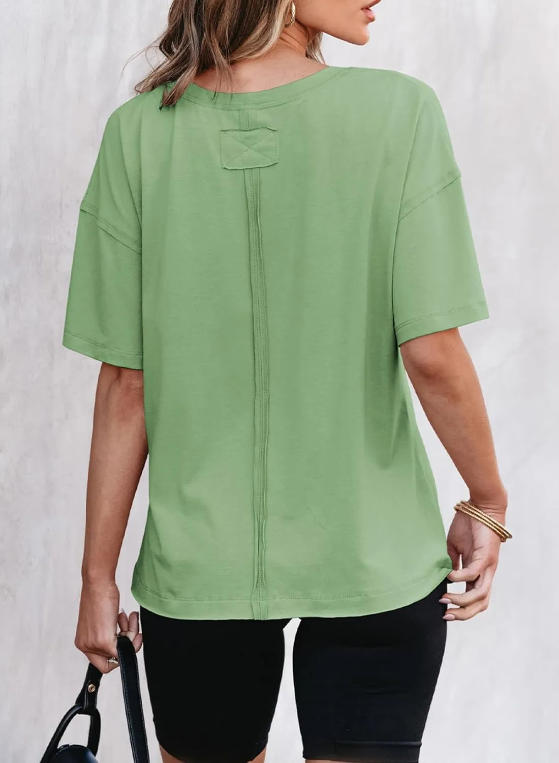 EVALESS Womens Fashion Summer Tops 2025 Crewneck Short Sleeve T Shirts