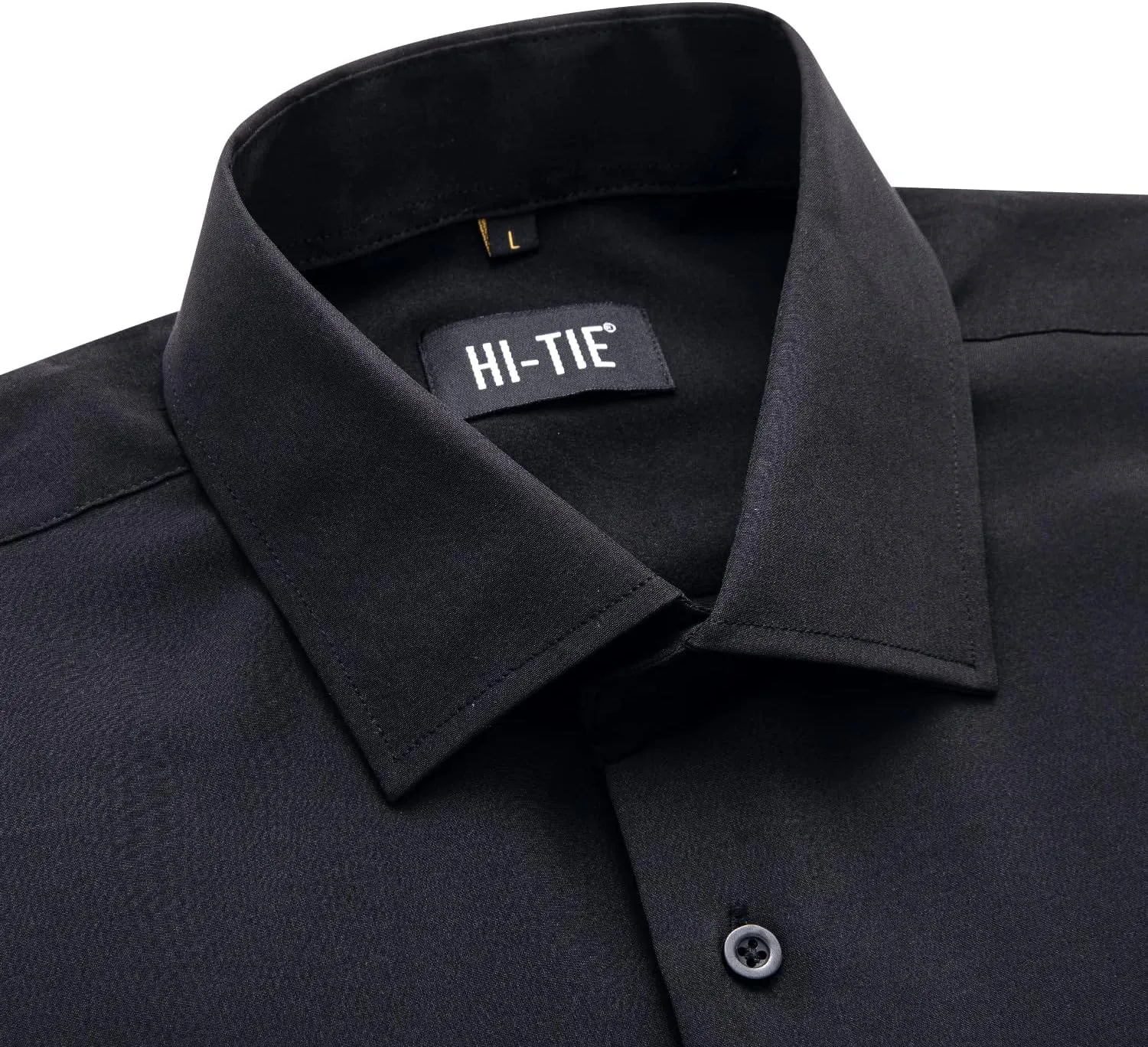 Hi-Tie Men's 4 Way Stretch Dress Shirts Long Sleeve Button Down Wrinkle Free Casual Formal Dress Shirt for Men