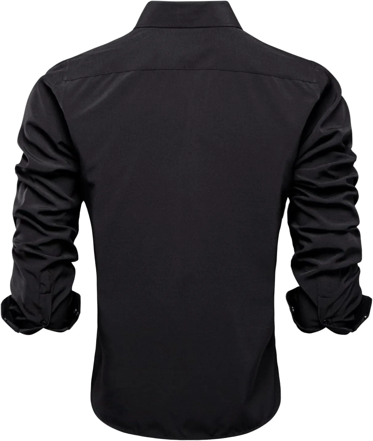 Hi-Tie Men's 4 Way Stretch Dress Shirts Long Sleeve Button Down Wrinkle Free Casual Formal Dress Shirt for Men