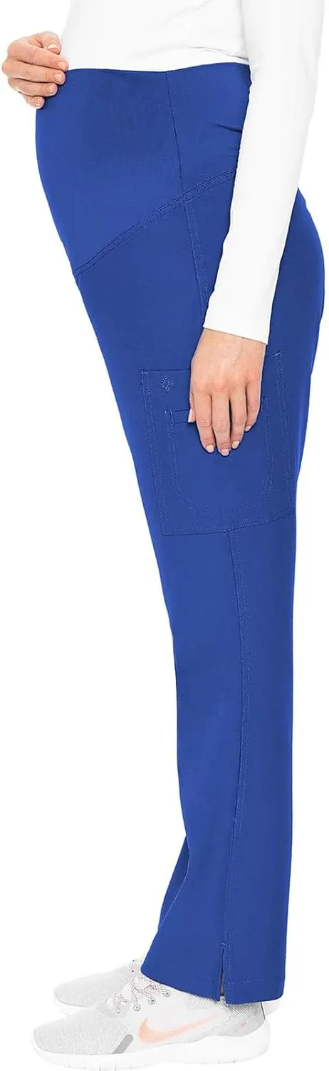Med Couture Maternity Scrub Pant - 3 Pockets Straight Leg with Side Vents at Hem Soft Jersey Knit Waist Panel - MC028