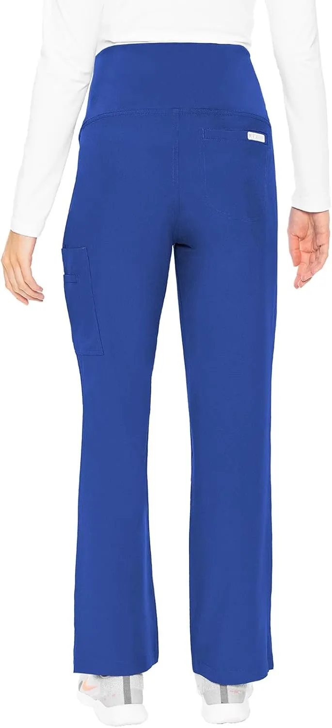 Med Couture Maternity Scrub Pant - 3 Pockets Straight Leg with Side Vents at Hem Soft Jersey Knit Waist Panel - MC028