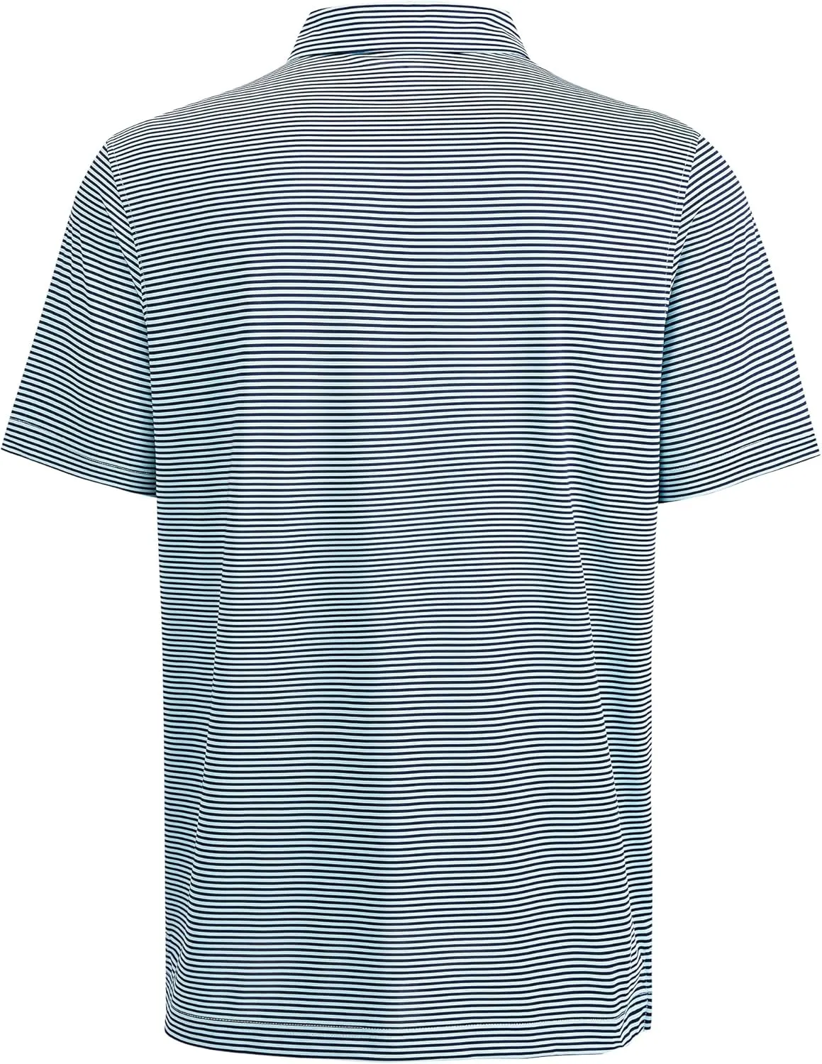 Mens Golf Polo Shirt Moisture Wicking Dry Fit Performance Athletic Short Sleeve Striped Golf Shirts for Men