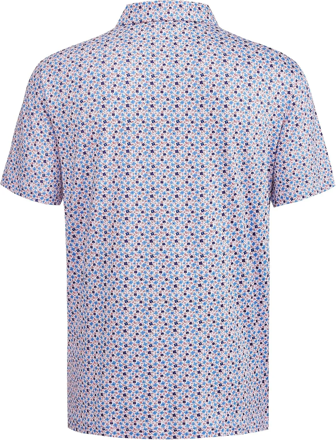 Mens Golf Shirt Moisture Wicking Dry Fit Print Performance Short Sleeve Polo Shirts for Men