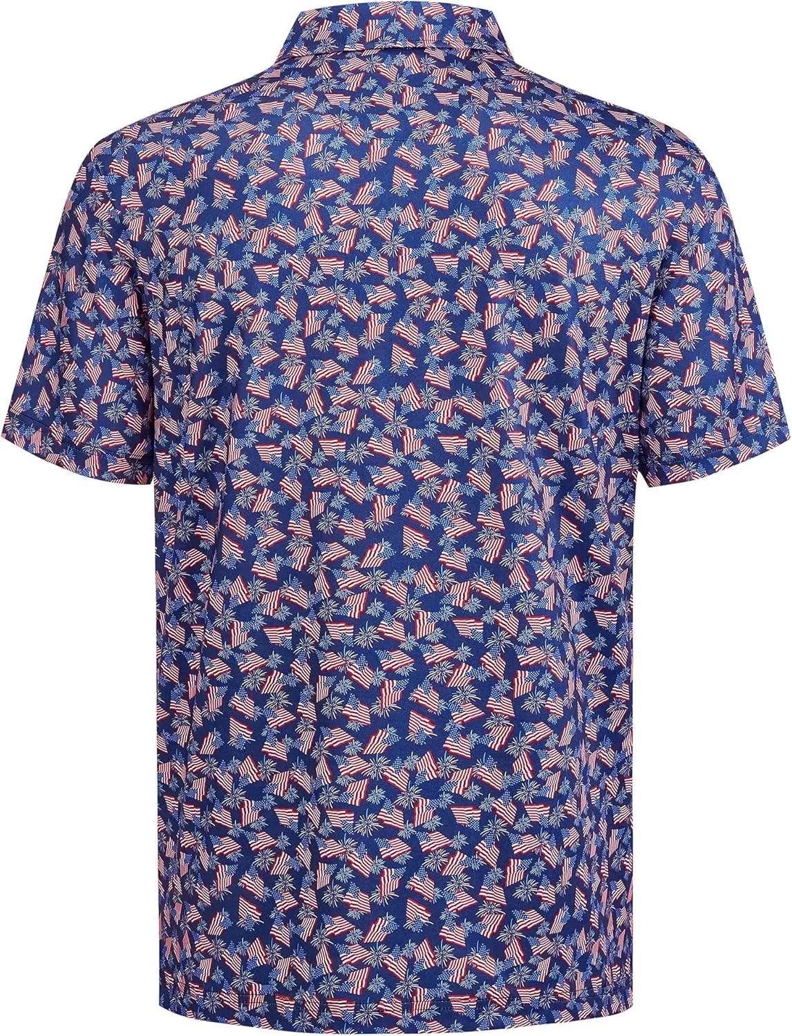 Mens Golf Shirt Moisture Wicking Dry Fit Print Performance Short Sleeve Polo Shirts for Men