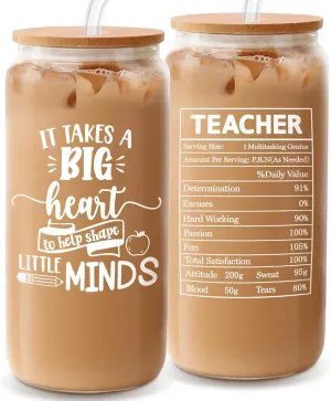 Teacher Appreciation Gifts, Gifts for Teachers Women Men, Best Teacher Gift, Unique Thank You Teachers Gift Mothers Day Christmas from Students - 16oz Glass Cup