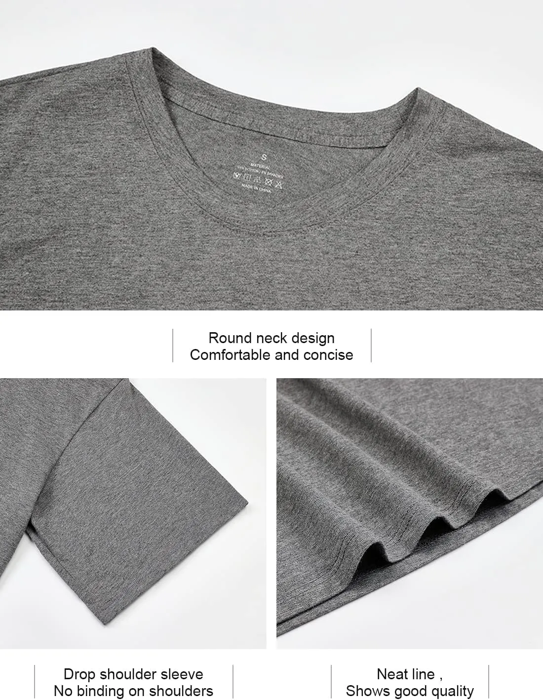 Xelky Womens Crop Casual Tops Tshirt Cotton Loose Workout Short Sleeve Round Neck Tee Yoga Running Shirts 4 Pack
