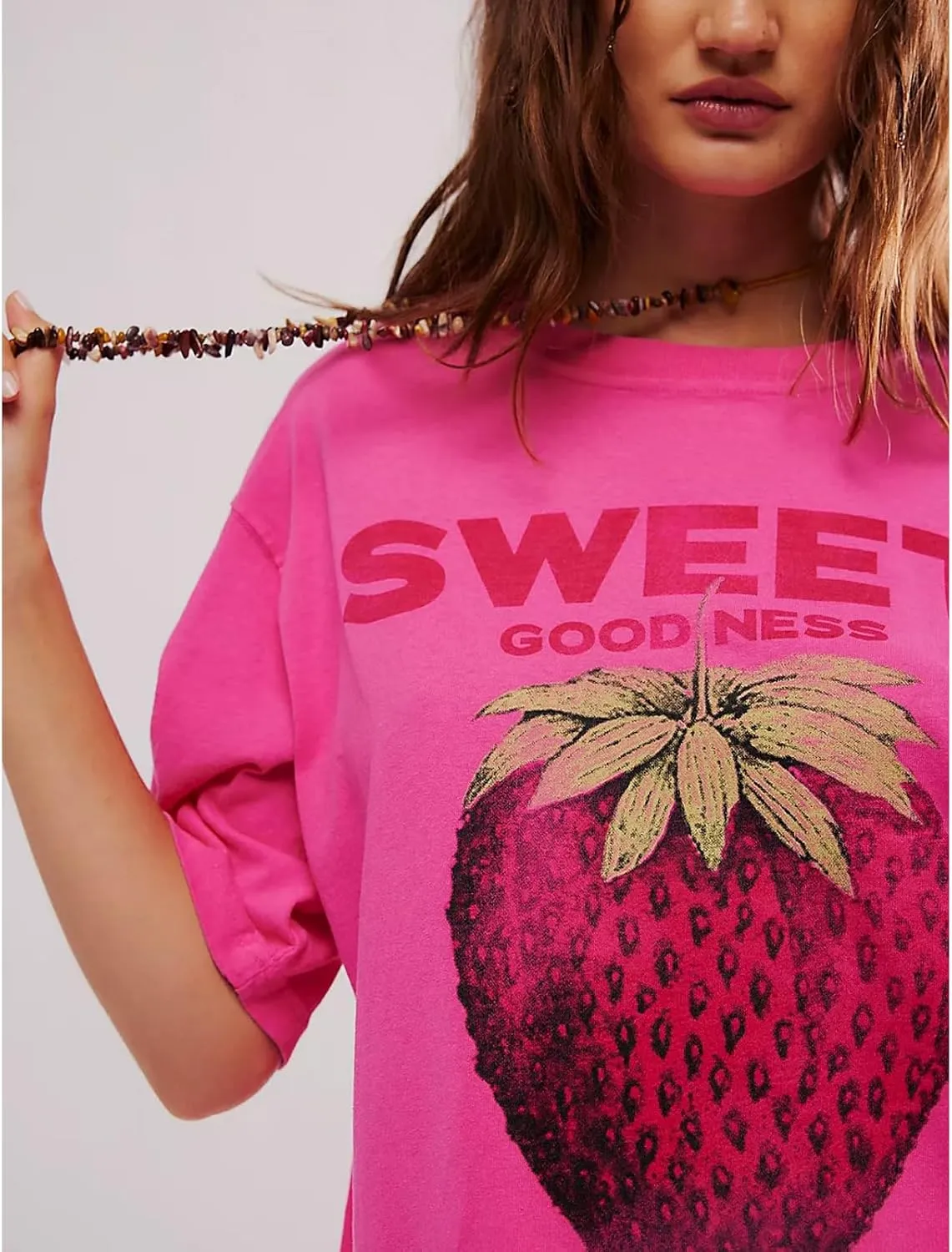 Y2k Womens Oversized Fruit Graphic Print Tees Shirts Vintage Flower Baggy Tshirt Tops Coastal Clothes Aesthetic
